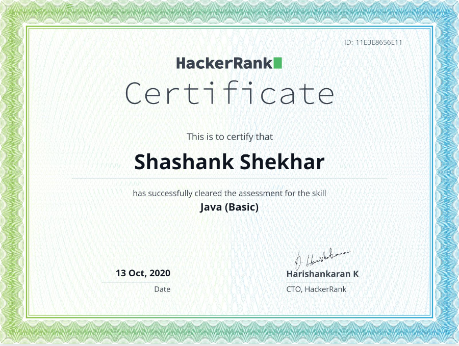 hackerrank Java Skill Test