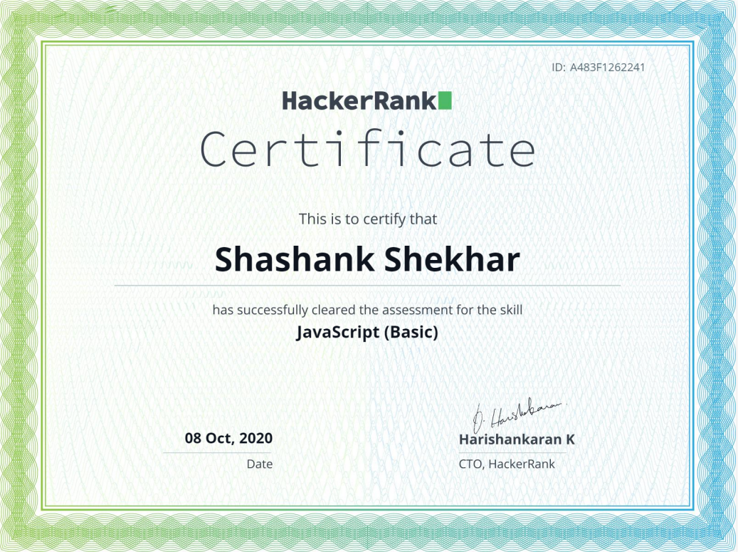 hackerrank javaScript skills test